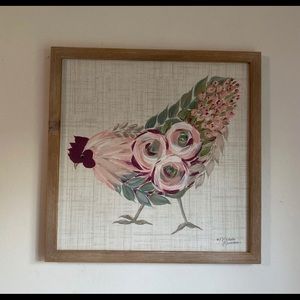 Farmhouse Style Floral Chicken painting